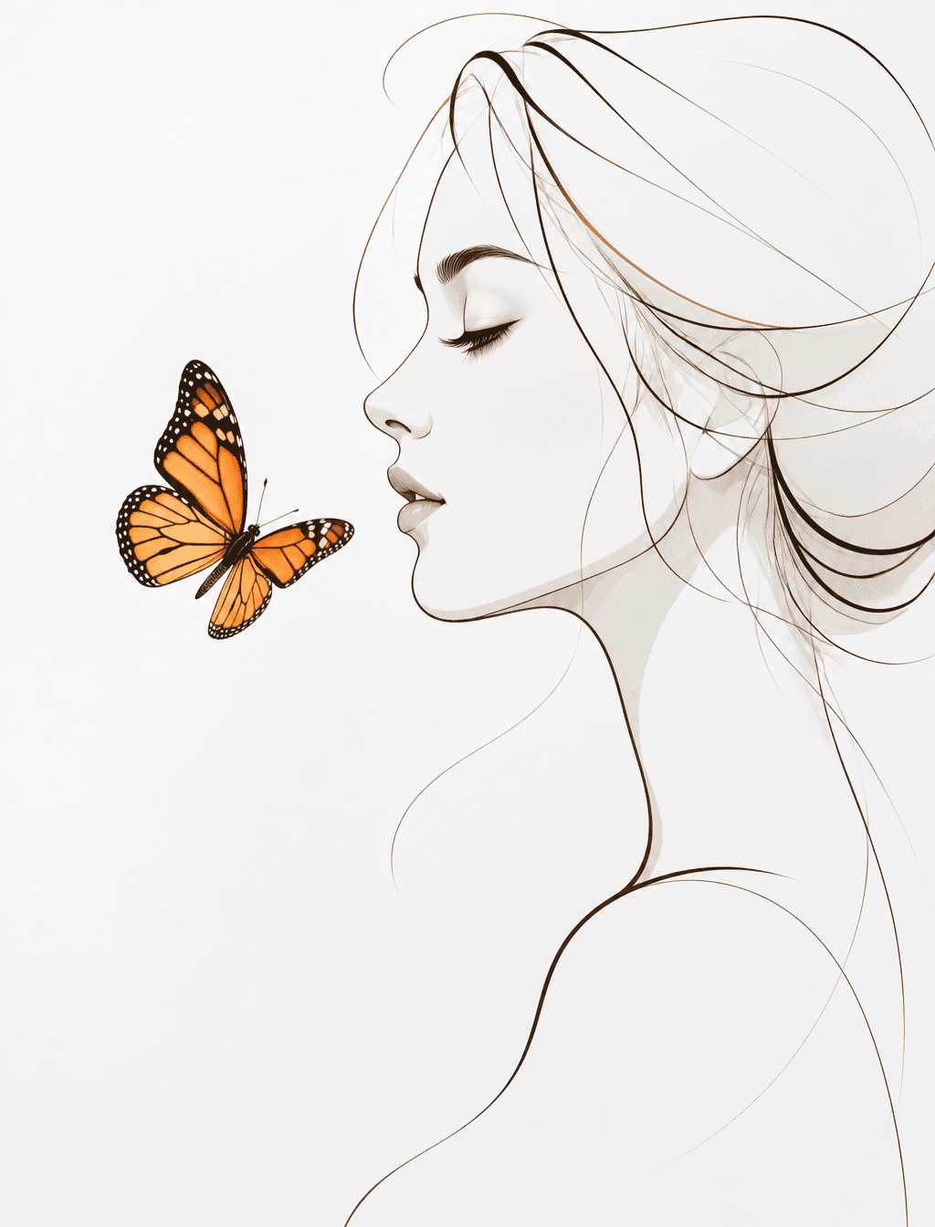 An elegant, minimalist composition featuring a single ora...